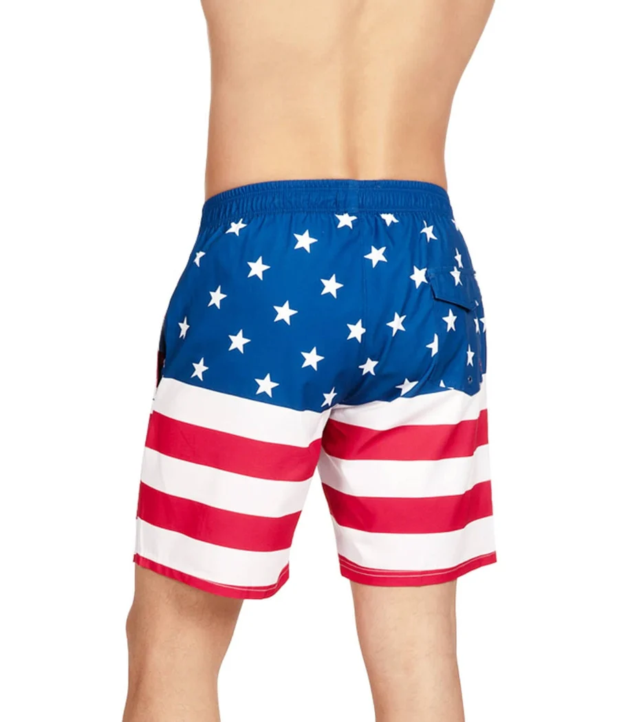 American Flag Stretch Swim Trunks - 7.5" Inseam - Image 4