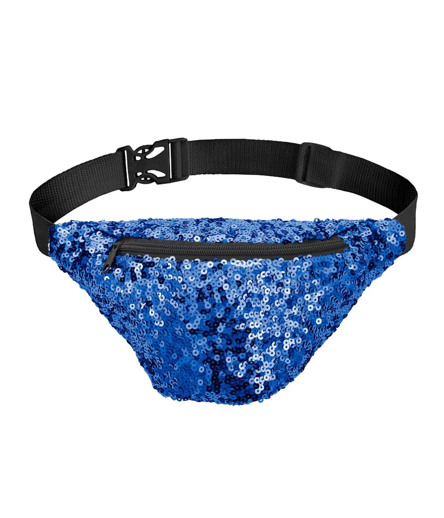 Blue Sequin Fanny Pack