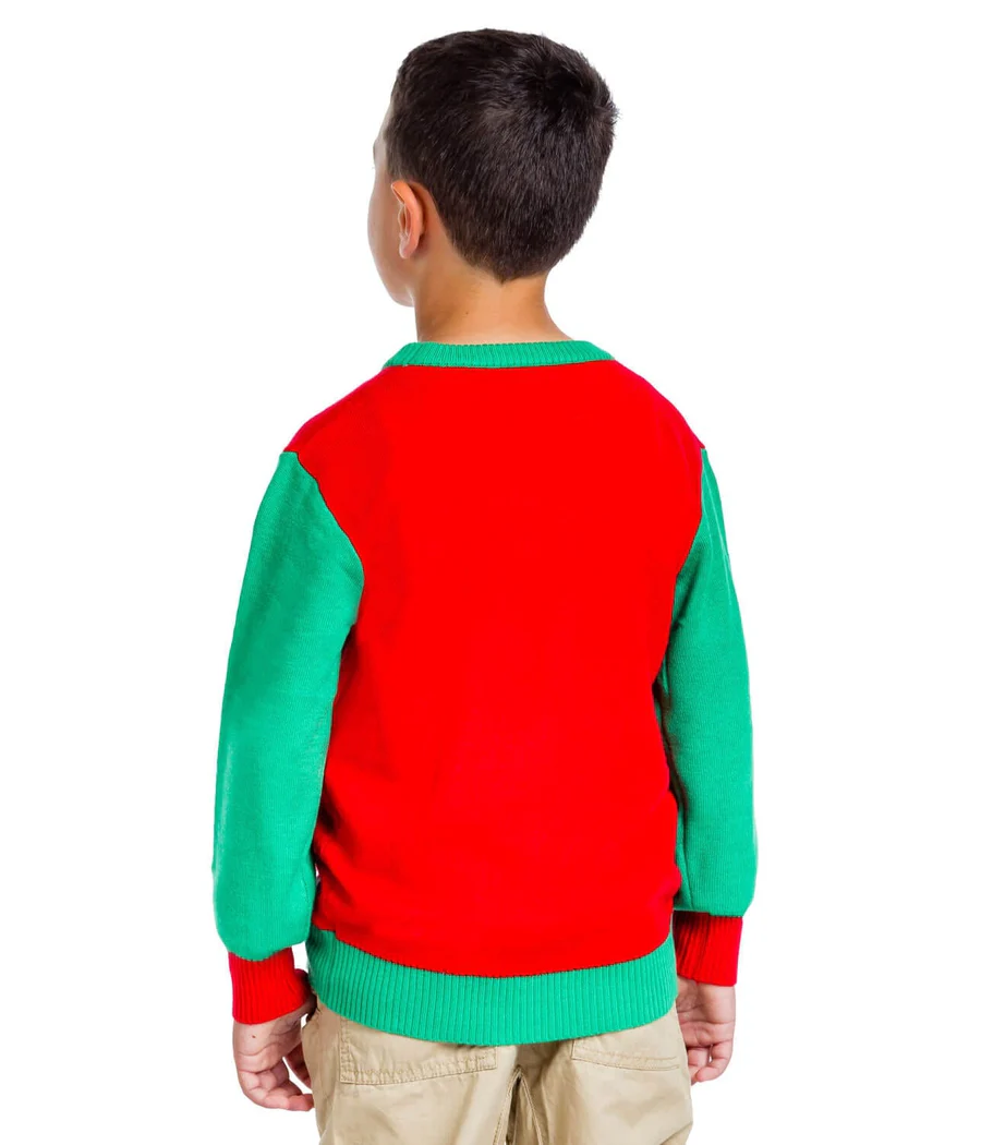 Boy's Cat in Wreath Ugly Christmas Sweater - Image 2