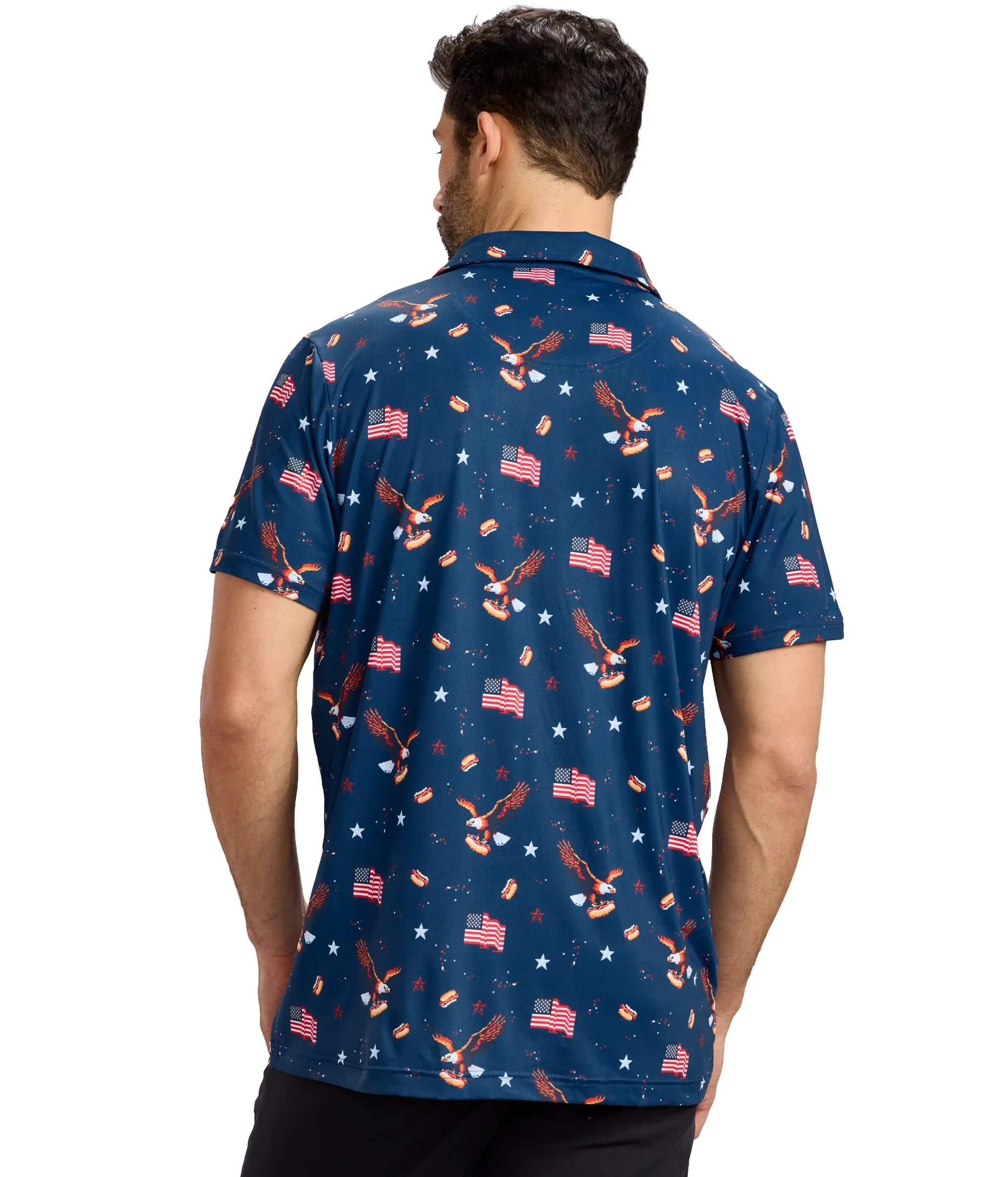 Men's 8-Bit Eagle Performance Polo - Image 3
