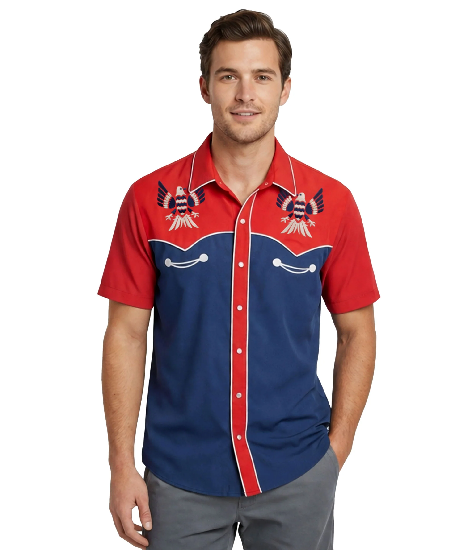 Men’s Freedom Flies Western Button Down Shirt - Image 4