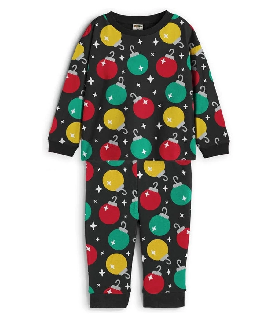 Toddler Boy's Ornaments Crew Neck Pajama Set