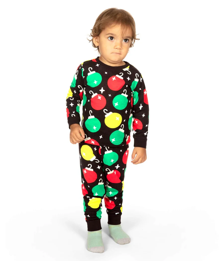 Toddler Boy's Ornaments Crew Neck Pajama Set - Image 2