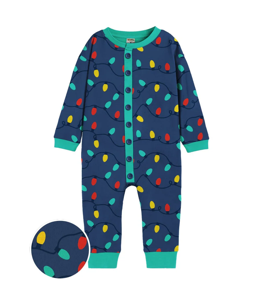 Toddler Girl's Christmas Lights Onesie Pajamas