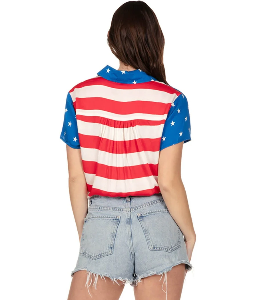 Women's American Flag Button Down Shirt - Image 5