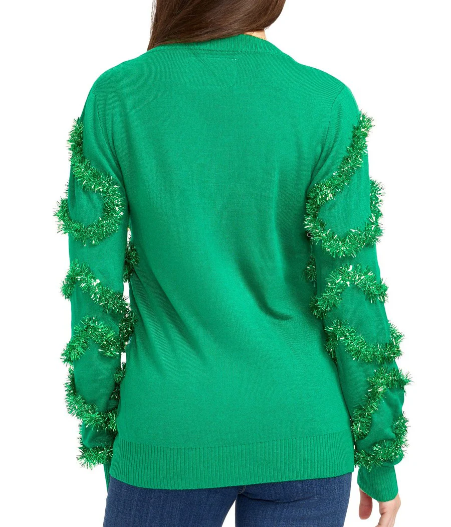 Women's Gaudy Garland Ugly Christmas Cardigan Sweater - Image 3