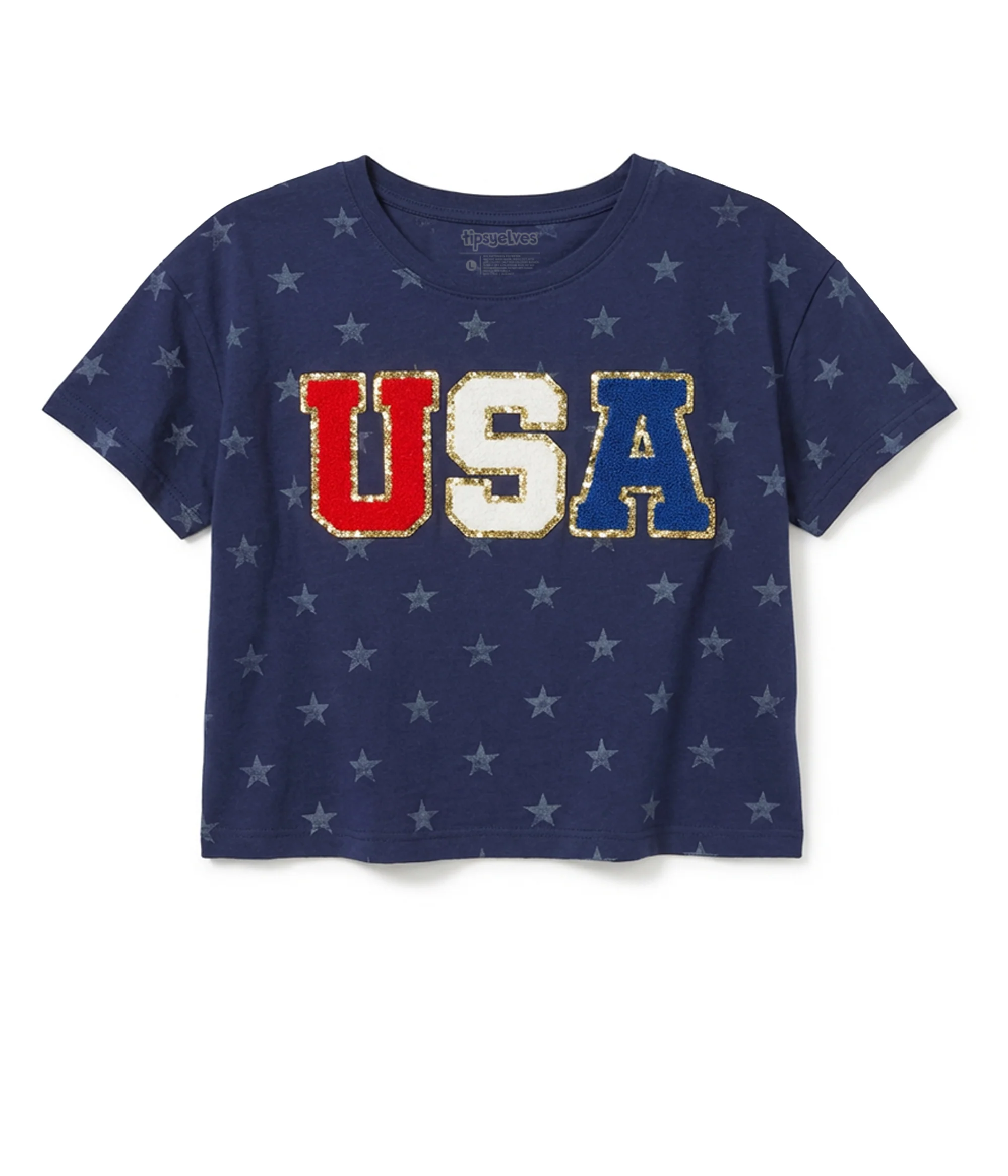 Women's Sparkler USA Patch Cropped Tee - Image 6